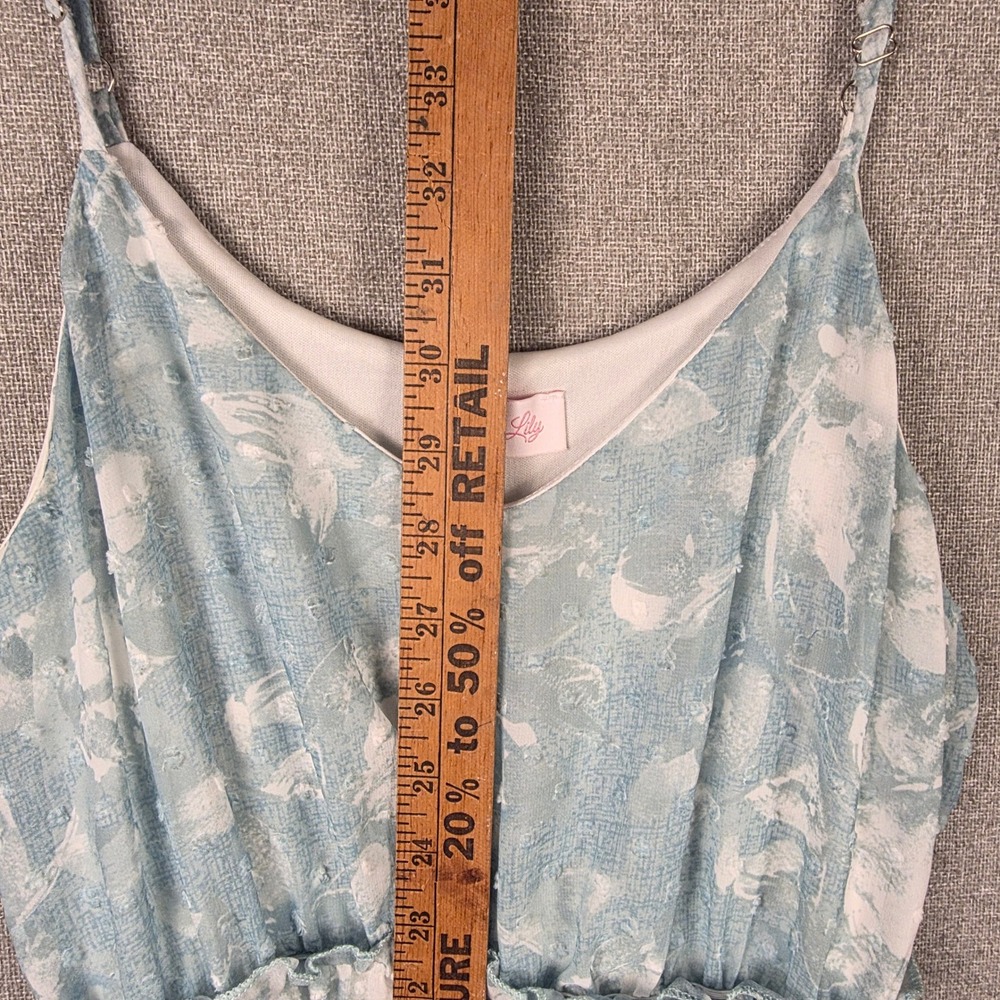 Floral Swiss Dot Mini Babydoll Dress Medium V-Neck Adjustable Strap Cottagecore - Picture 2 of 9